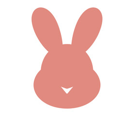 Obraz premium A simple pink illustration of a bunny rabbit's face.