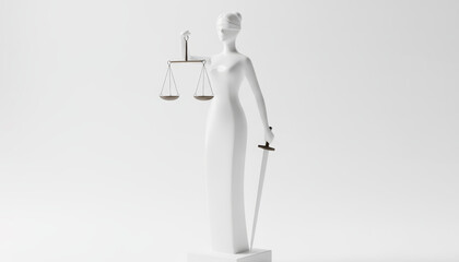 Justice symbol lady justice with scales minimalist design studio environment conceptual art