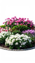Vibrant flowerbed in a circular design