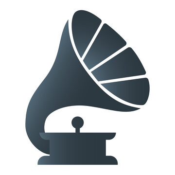 Stylish Vintage Icon of an Old Music Gramophone.