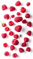 Fresh Raspberries Scattered