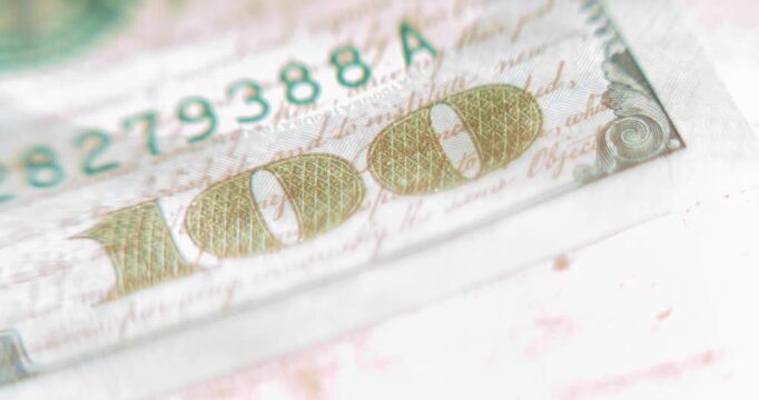 Macro view of a 100 Dollar bill series 2021