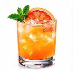 Refreshing citrus drink with ice and mint
