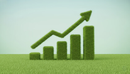 Growth trend analysis rising graphs representing business success in a green environment