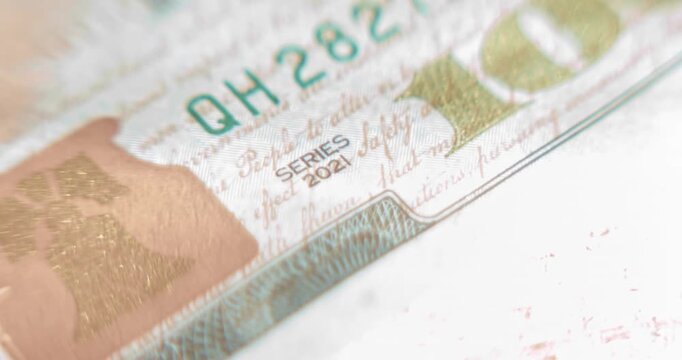 Details of a One hundred Dollar bill series 2021