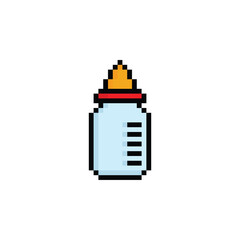 Pri pixel art baby bottle 8 bit vector icon for computer game logont