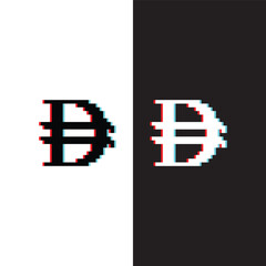 glitch pixel UAE money dirham  8 bit icon. Vector pixel art  logo for game