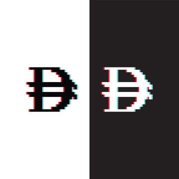 glitch pixel UAE money dirham  8 bit icon. Vector pixel art  logo for game