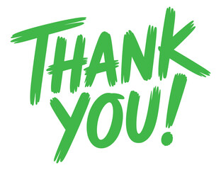 Expressing gratitude with a bold green 'Thank You!' message.