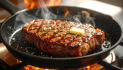 Grilled meat and vegetables cooking on the barbecue grill for a hot gourmet dinner dish