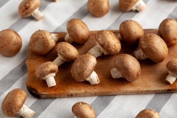 Raw Royal Brown Champignons Ready to Cook