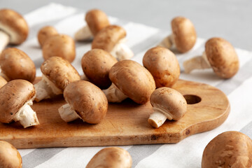 Raw Royal Brown Champignons Ready to Cook