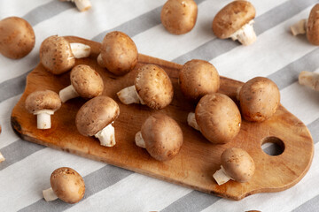 Raw Royal Brown Champignons Ready to Cook