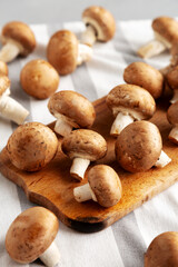 Raw Royal Brown Champignons Ready to Cook
