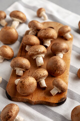 Raw Royal Brown Champignons Ready to Cook