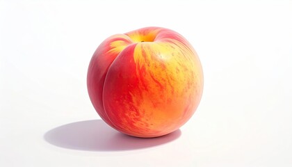 Fototapeta premium Single ripe peach, vibrant colors