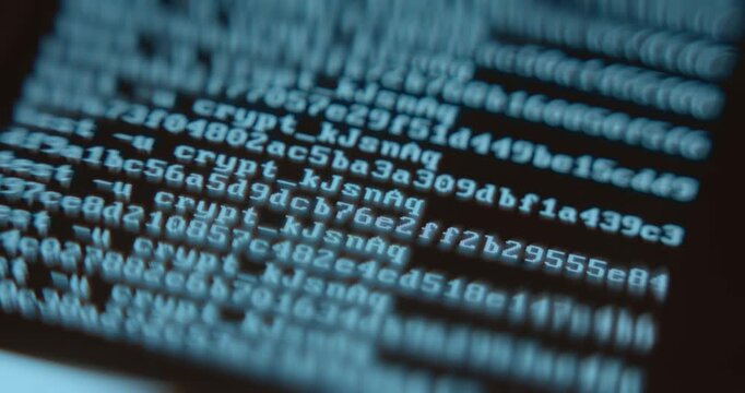 Lines of code, encrypted information