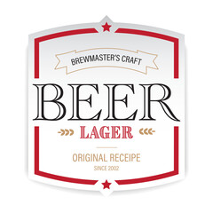 Beer label sign tag lager