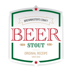 Beer label sign stout wheat