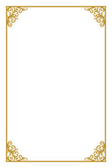 エレガントなゴールドの飾り枠／縦型フレームのベクター素材