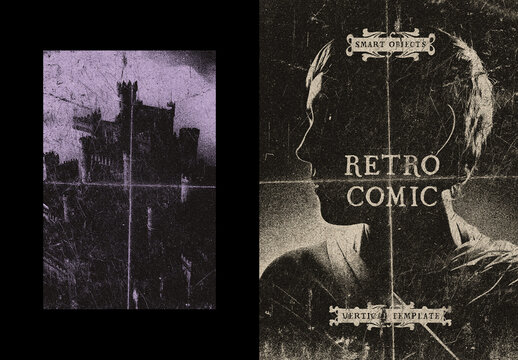 Retro Dust Comic Poster Effect Mockup