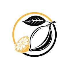  lemon silhouette logo vector line art logo design