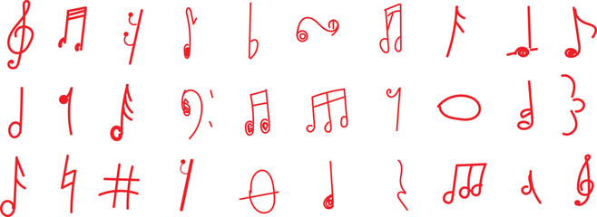 music notes hand drawn vector illustration minimalist