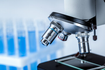 laboratory work with microscope macro