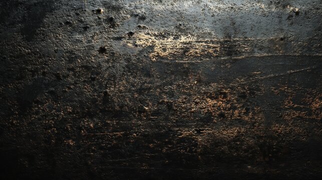 Textured dark surface with rust and scratches, showcasing an industrial aesthetic, perfect for backgrounds or design projects emphasizing age and wear