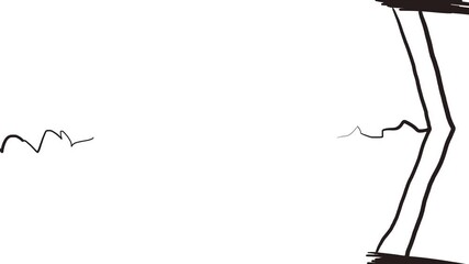 Lightning flashes alternate on the screen, along the sides of the image. There are also a pair of angular lines, like a double barrier.