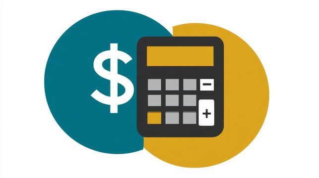 Mobile phone icon with calculator and money symbolizing mobile finance and business accounting technology