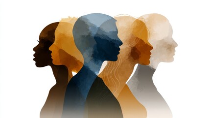 Human head silhouette with world map and Africa map icon concept vector illustration for thought and intelligence