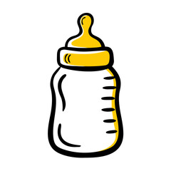 vector clip art baby bottle on white background for web and graphic design