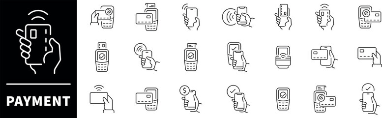 Payment icon set. Payment thin line style icons. Payment type line icons. Pay thin line icons. Editable stroke