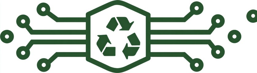 Obraz premium Green eco friendly car with recycle symbol vector illustration for environment conservation concept