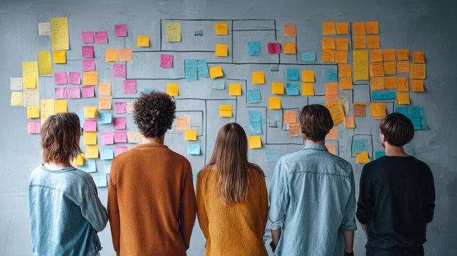 Silhouette vector illustration of a global business team group presentation in front of a world map