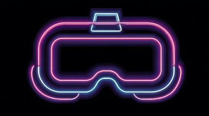 Blue neon light frame on an abstract background with a glossy square icon design