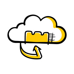 vector clip art cloud storage icon on white background for web and graphic design
