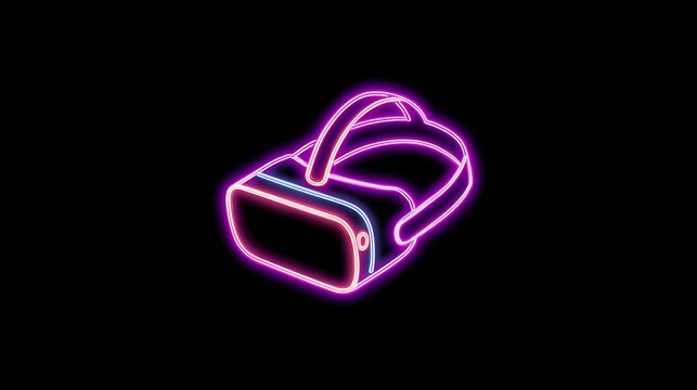 A vibrant glowing neon light bulb in a red heart shape is a romantic symbol of passion for Valentine's Day design