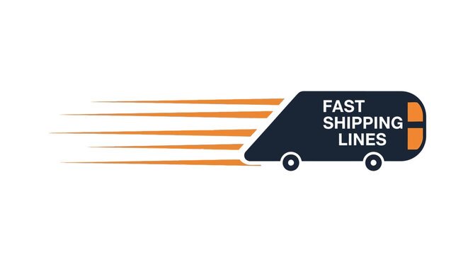 Fast Shipping Lines Icon for Delivery Services and Transportation Logistics