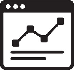 Digital analytics window silhouette with floating polygon data points linked by straight lines.