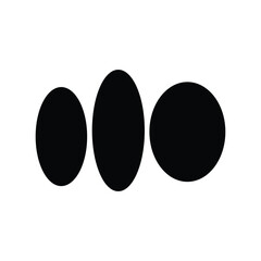 Set of Three Abstract Black Solid Oval Shapes Vector Elements vector illustration