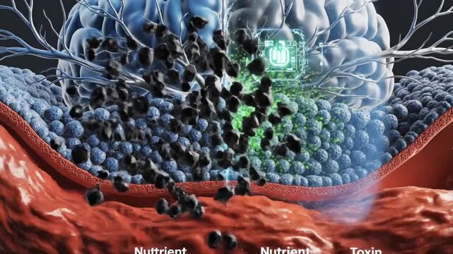 Blood Brain Barrier Diagram Filtering Nutrients and Blocking Toxins