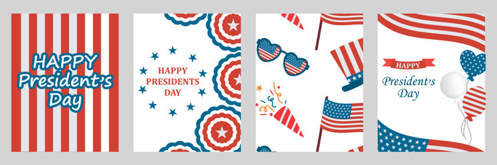 President's Day, USA. Vector set of President's Day posters, backgrounds, and banners.