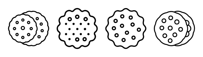 Illustration of lotus root slices, fresh vegetable ingredient, healthy food, asian cuisine, outline drawing