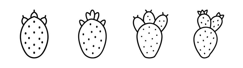 Hand drawn cactus plant illustration, succulent cacti drawing, botanical line art design element