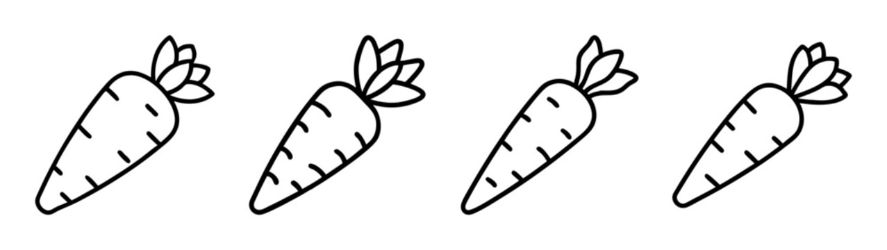 Four carrots vector illustration for easter spring harvest vegetable garden clip art design element