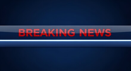Breaking news broadcast title banner for urgent updates on global events