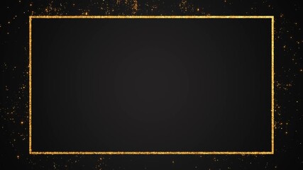 christmas frame with golden glitter shiny stars dust and bokeh lights animation, winter holiday new year celebration social media motion background - Powered by Adobe