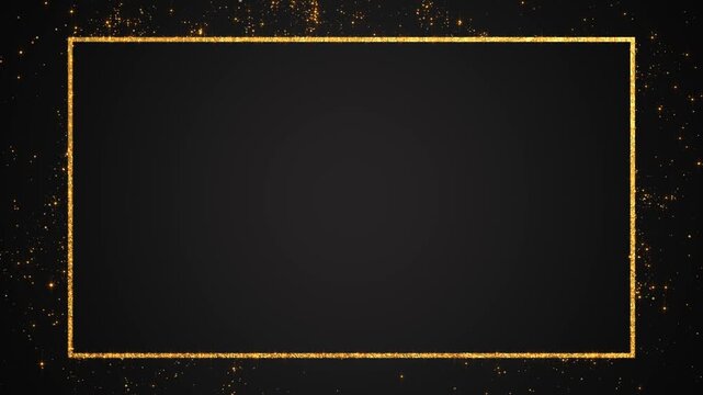 christmas frame with golden glitter shiny stars dust and bokeh lights animation, winter holiday new year celebration social media motion background